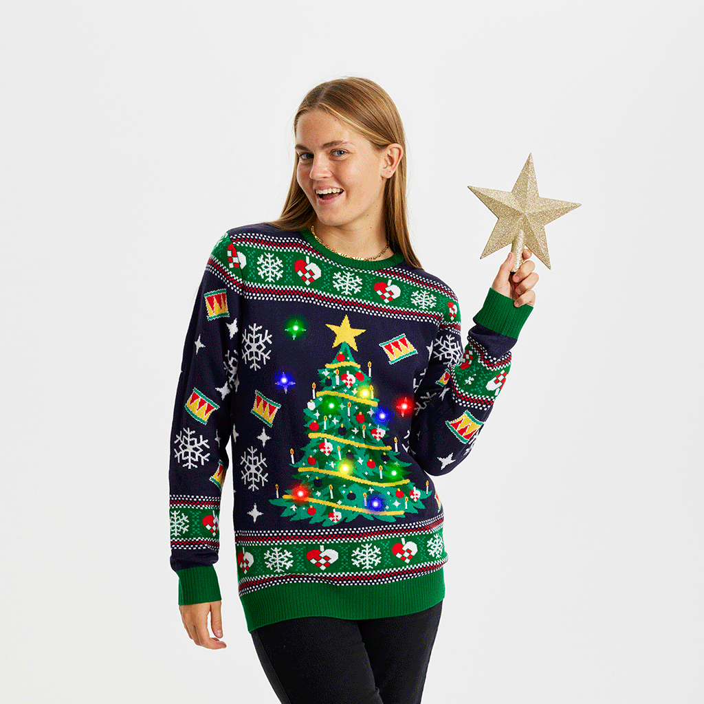 pull de noel sapin clignotant gif 1