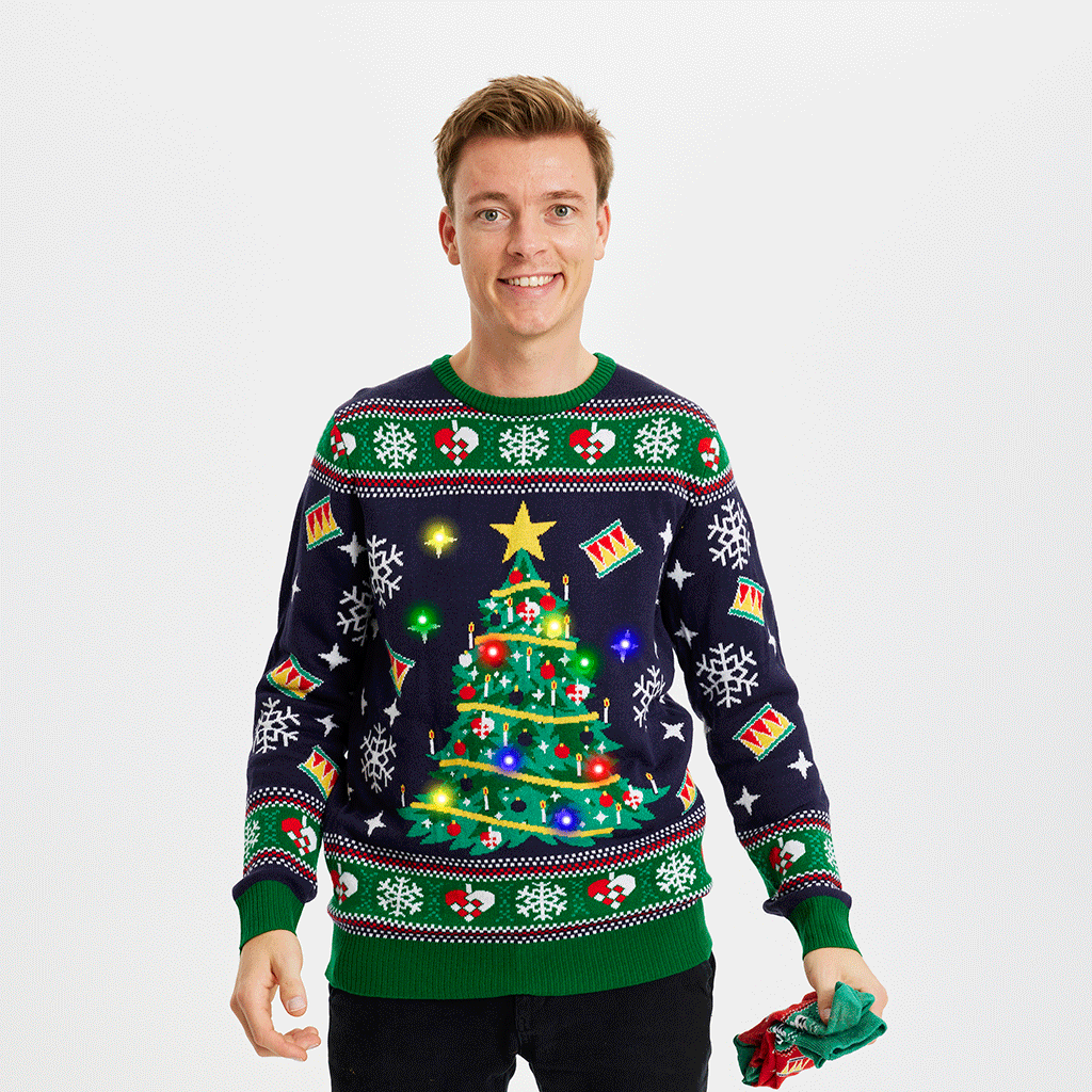 pull de noel sapin clignotant gif 2